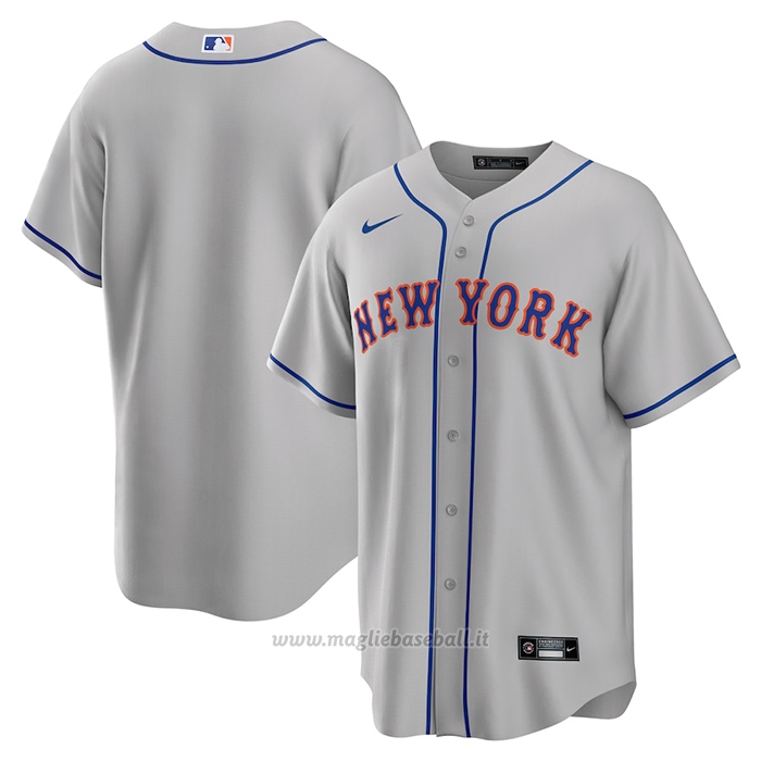 Maglia Baseball Uomo New York Mets Road Replica Grigio